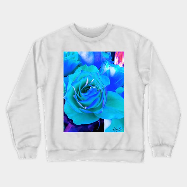 Blue Roses Crewneck Sweatshirt by Overthetopsm